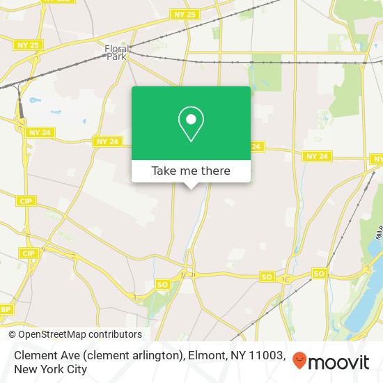 Mapa de Clement Ave (clement arlington), Elmont, NY 11003