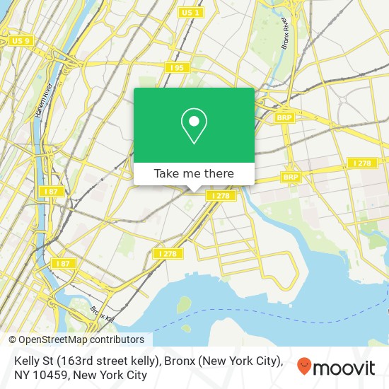 Mapa de Kelly St (163rd street kelly), Bronx (New York City), NY 10459