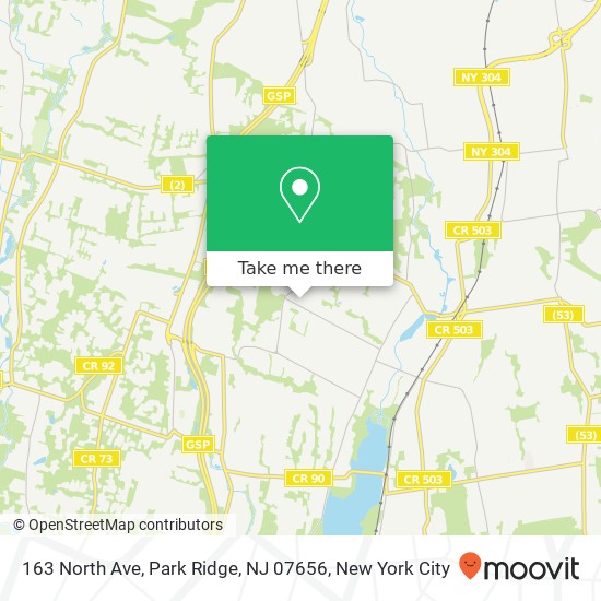 Mapa de 163 North Ave, Park Ridge, NJ 07656