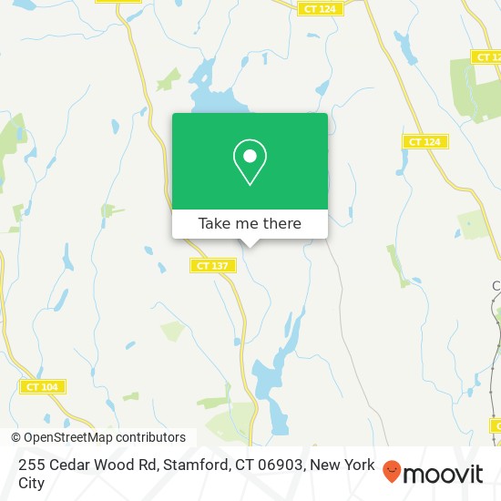 Mapa de 255 Cedar Wood Rd, Stamford, CT 06903