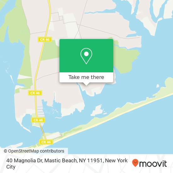 40 Magnolia Dr, Mastic Beach, NY 11951 map