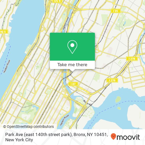 Park Ave (east 140th street park), Bronx, NY 10451 map