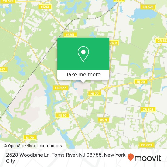 2528 Woodbine Ln, Toms River, NJ 08755 map