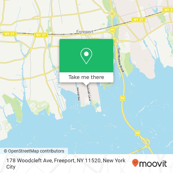 Mapa de 178 Woodcleft Ave, Freeport, NY 11520