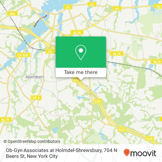 Mapa de Ob-Gyn Associates at Holmdel-Shrewsbury, 704 N Beers St