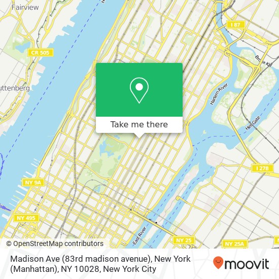 Madison Ave (83rd madison avenue), New York (Manhattan), NY 10028 map