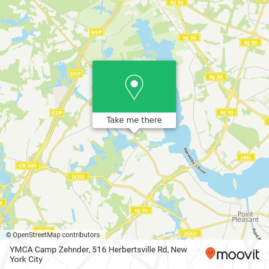 Mapa de YMCA Camp Zehnder, 516 Herbertsville Rd