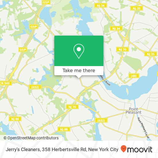 Mapa de Jerry's Cleaners, 358 Herbertsville Rd