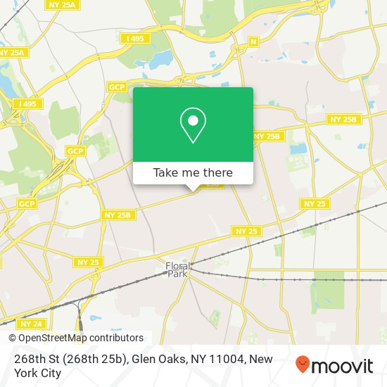 Mapa de 268th St (268th 25b), Glen Oaks, NY 11004