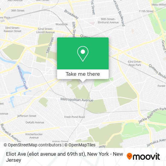 Mapa de Eliot Ave (eliot avenue and 69th st)