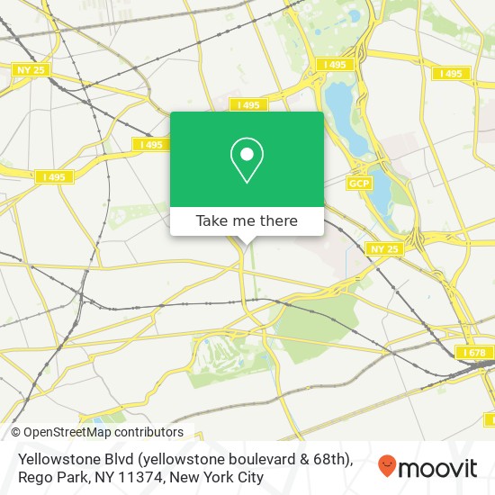 Yellowstone Blvd (yellowstone boulevard & 68th), Rego Park, NY 11374 map