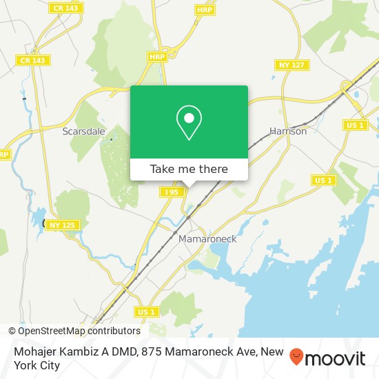 Mapa de Mohajer Kambiz A DMD, 875 Mamaroneck Ave