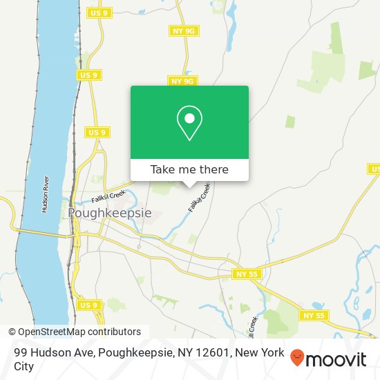 Mapa de 99 Hudson Ave, Poughkeepsie, NY 12601