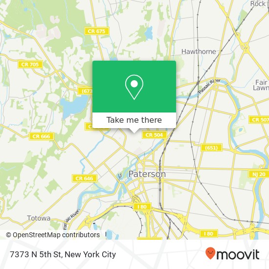 Mapa de 7373 N 5th St, Paterson, NJ 07522