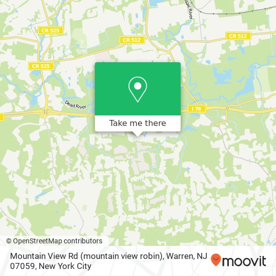 Mapa de Mountain View Rd (mountain view robin), Warren, NJ 07059