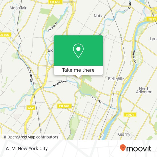Mapa de ATM, 579 Belleville Ave