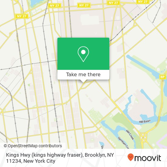 Mapa de Kings Hwy (kings highway fraser), Brooklyn, NY 11234