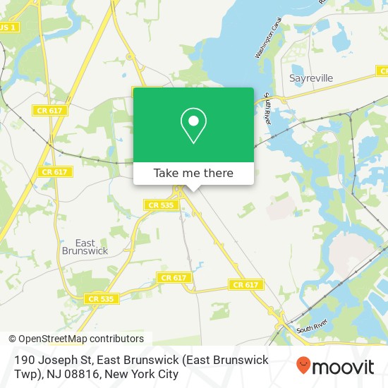 190 Joseph St, East Brunswick (East Brunswick Twp), NJ 08816 map