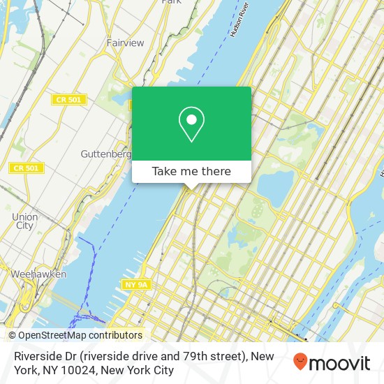 Riverside Dr (riverside drive and 79th street), New York, NY 10024 map
