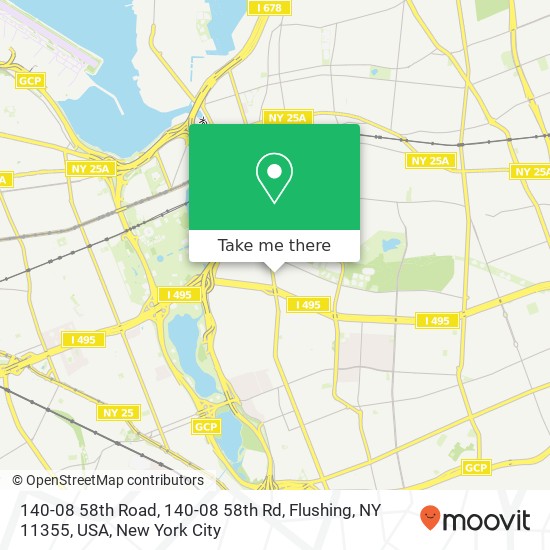 140-08 58th Road, 140-08 58th Rd, Flushing, NY 11355, USA map