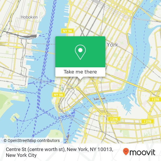 Centre St (centre worth st), New York, NY 10013 map