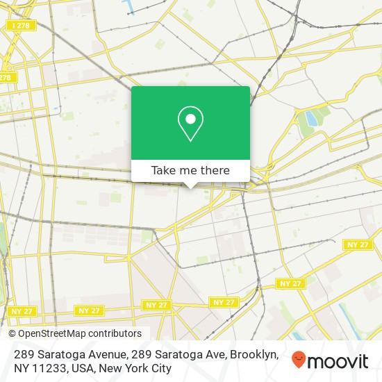 289 Saratoga Avenue, 289 Saratoga Ave, Brooklyn, NY 11233, USA map