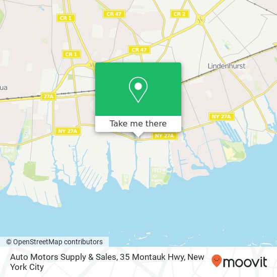 Mapa de Auto Motors Supply & Sales, 35 Montauk Hwy