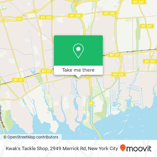 Kwak's Tackle Shop, 2949 Merrick Rd map