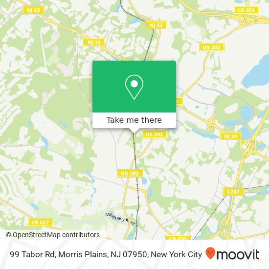 Mapa de 99 Tabor Rd, Morris Plains, NJ 07950