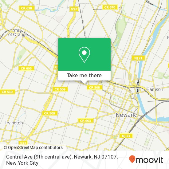 Central Ave (9th central ave), Newark, NJ 07107 map