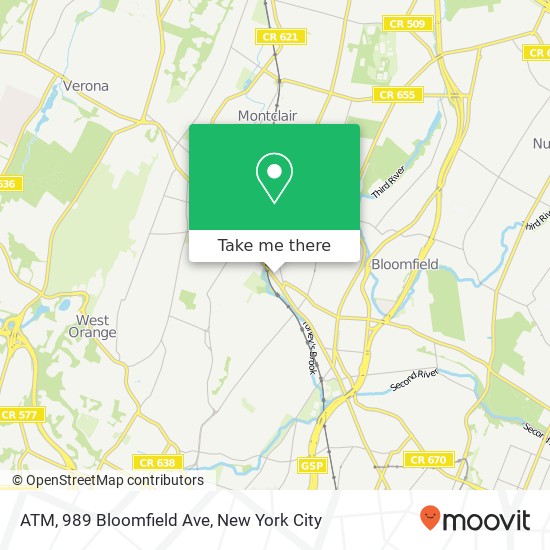 Mapa de ATM, 989 Bloomfield Ave