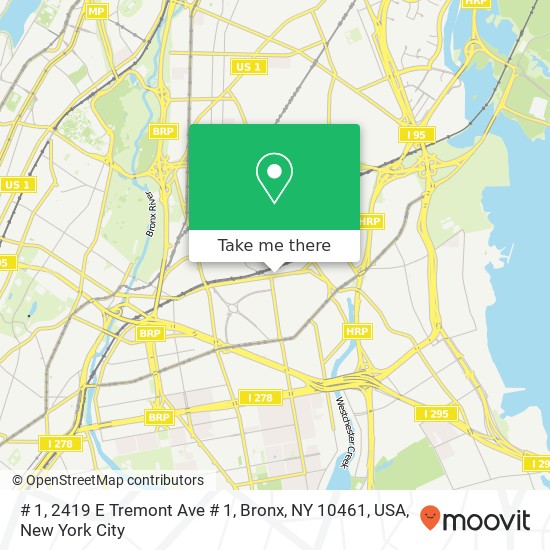 Mapa de # 1, 2419 E Tremont Ave # 1, Bronx, NY 10461, USA