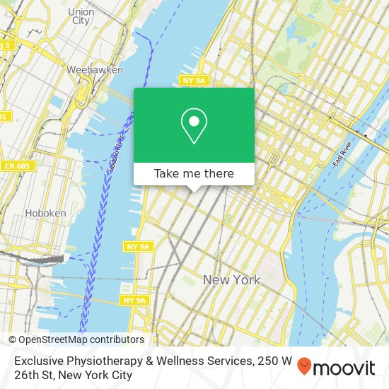 Mapa de Exclusive Physiotherapy & Wellness Services, 250 W 26th St