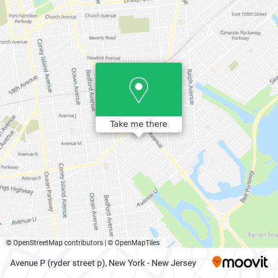 Avenue P (ryder street p) map