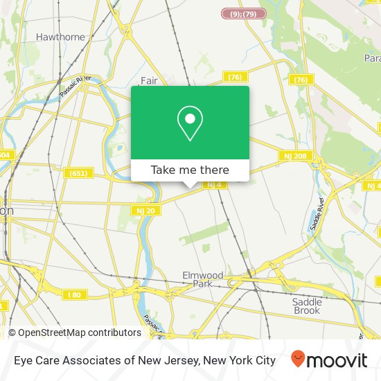 Mapa de Eye Care Associates of New Jersey, 12-15 Broadway