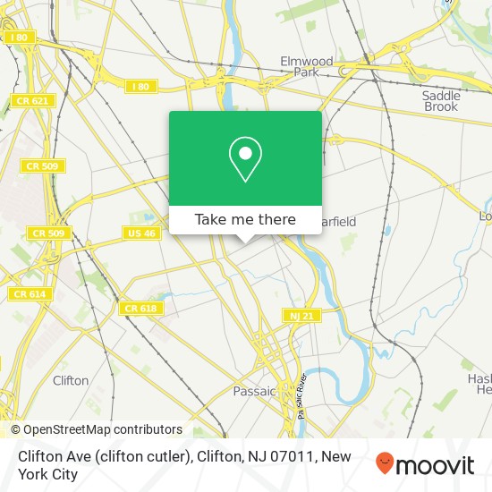 Mapa de Clifton Ave (clifton cutler), Clifton, NJ 07011