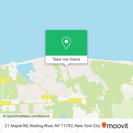Mapa de 21 Maple Rd, Wading River, NY 11792