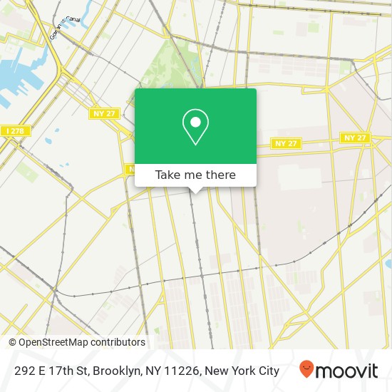 Mapa de 292 E 17th St, Brooklyn, NY 11226