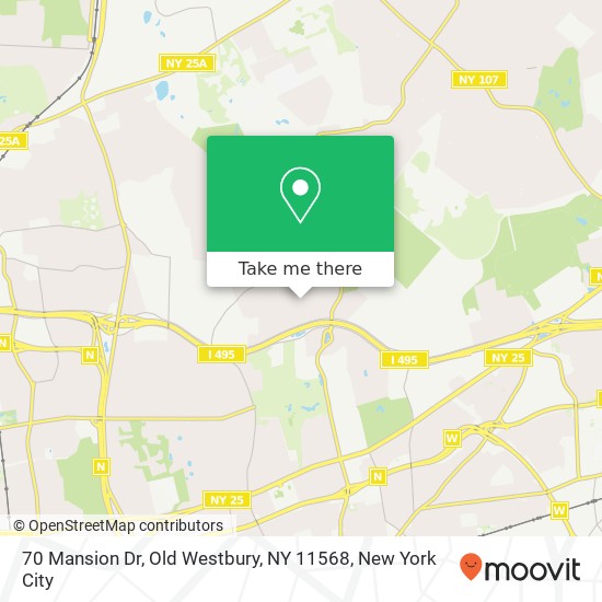 70 Mansion Dr, Old Westbury, NY 11568 map