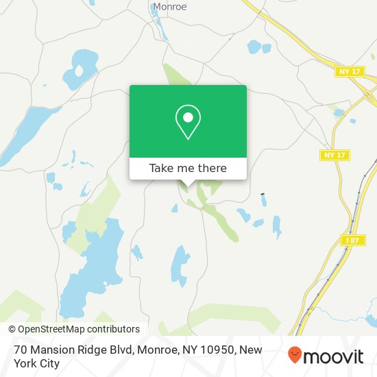 70 Mansion Ridge Blvd, Monroe, NY 10950 map