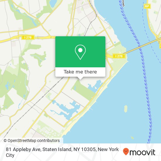 Mapa de 81 Appleby Ave, Staten Island, NY 10305
