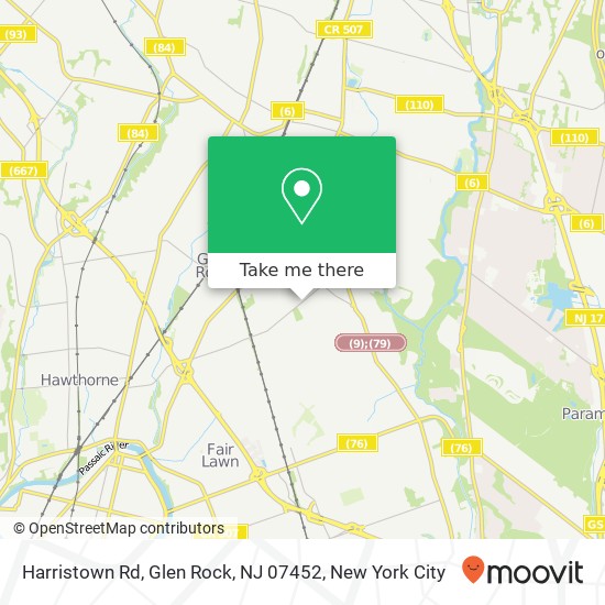 Mapa de Harristown Rd, Glen Rock, NJ 07452