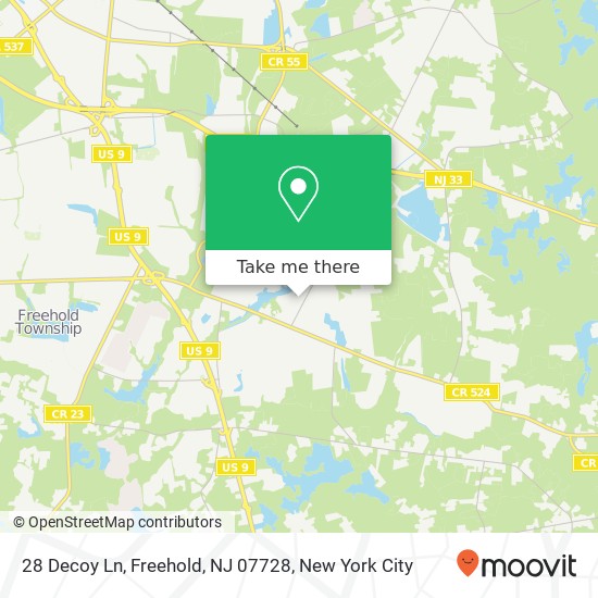 Mapa de 28 Decoy Ln, Freehold, NJ 07728