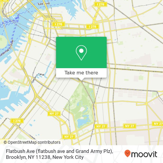 Mapa de Flatbush Ave (flatbush ave and Grand Army Plz), Brooklyn, NY 11238