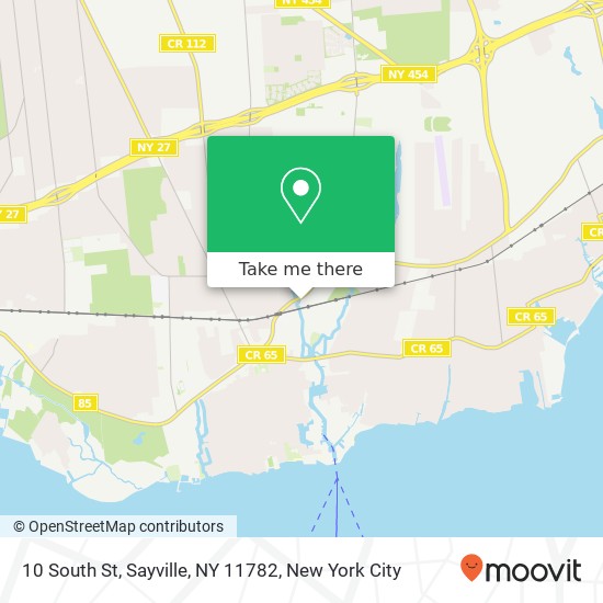 Mapa de 10 South St, Sayville, NY 11782