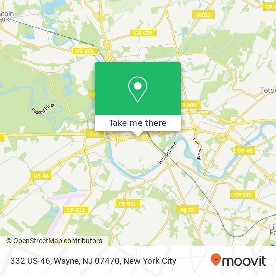 Mapa de 332 US-46, Wayne, NJ 07470