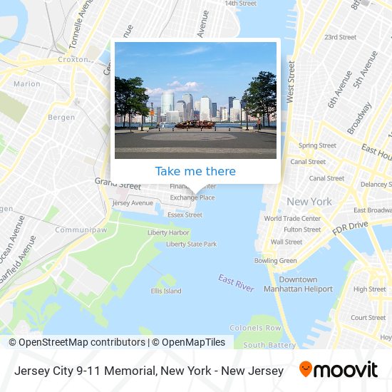 Jersey City 9-11 Memorial map