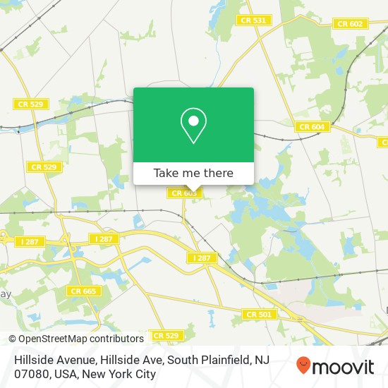 Hillside Avenue, Hillside Ave, South Plainfield, NJ 07080, USA map