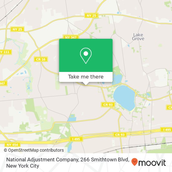 National Adjustment Company, 266 Smithtown Blvd map