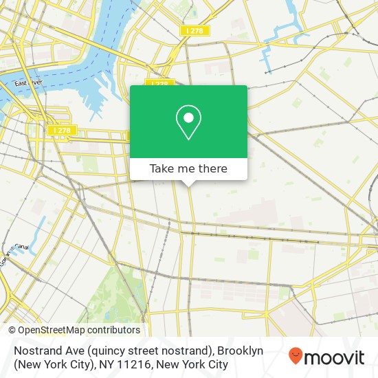 Mapa de Nostrand Ave (quincy street nostrand), Brooklyn (New York City), NY 11216